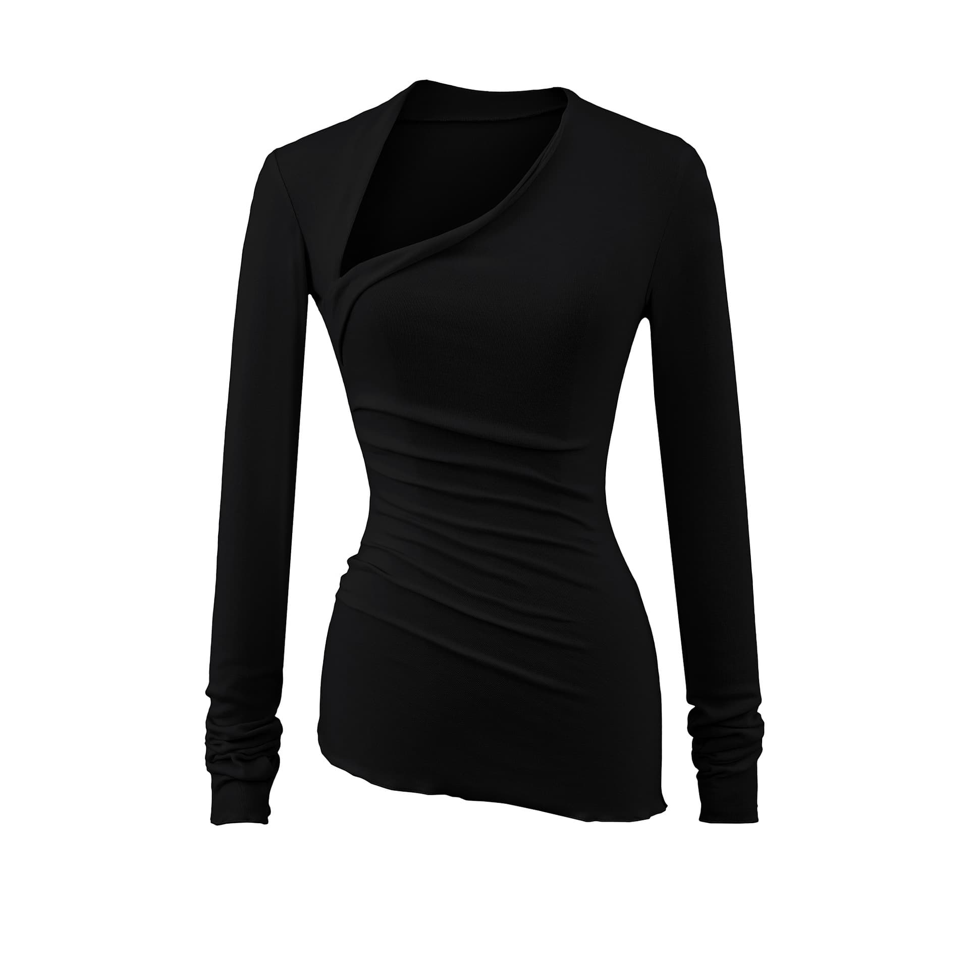 Womens Casual Solid-Color Long-Sleeve T-Shirt 8