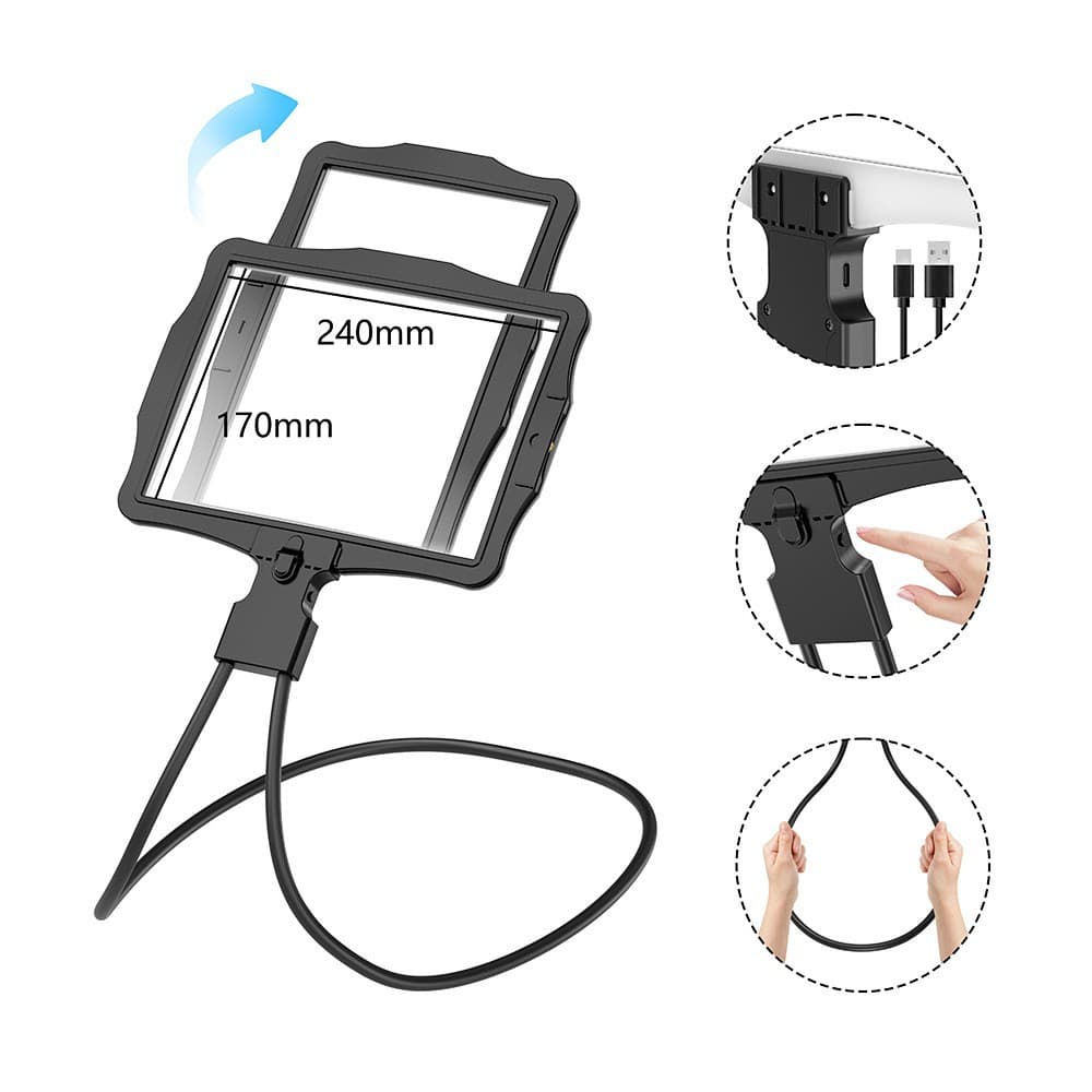 Handheld Magnifier With 48 LED Lights And USB Charging 7