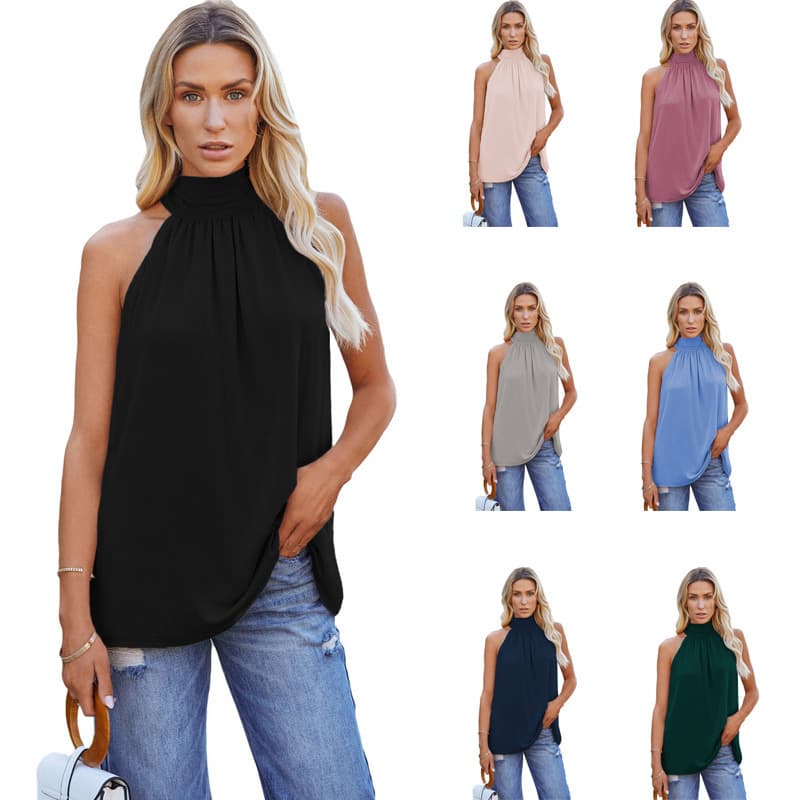 Womens Sleeveless Lace-up Vest 11