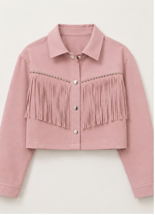 Fringe Faux Suede Short Womens Jacket 3