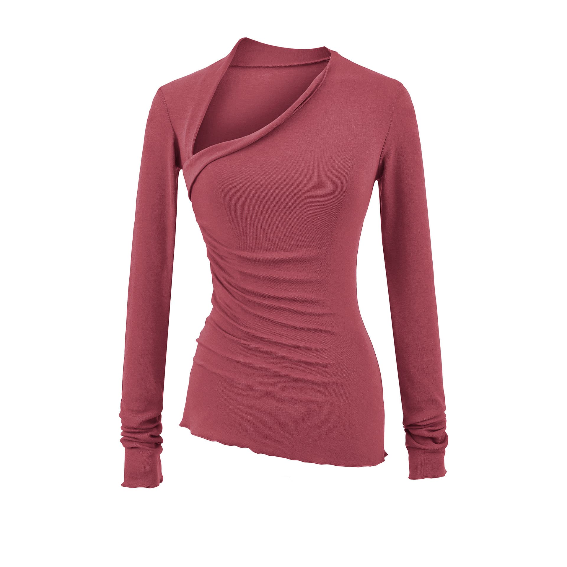 Womens Casual Solid-Color Long-Sleeve T-Shirt 9
