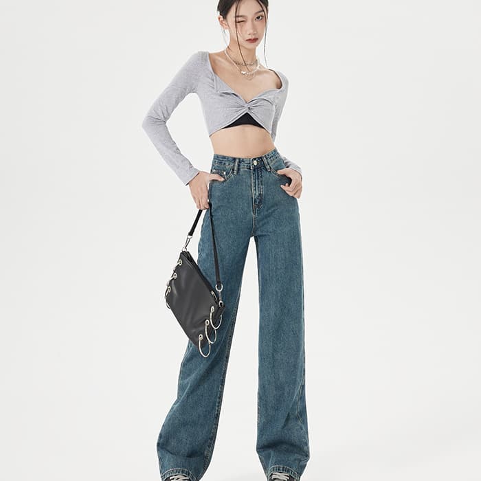 Womens Slim Straight-leg Jeans New Autumn Style 4