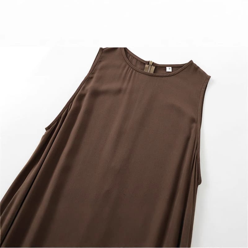 European And American Style Loose-fitting Figure-flattering, Sleeveless Casual And Chic 5