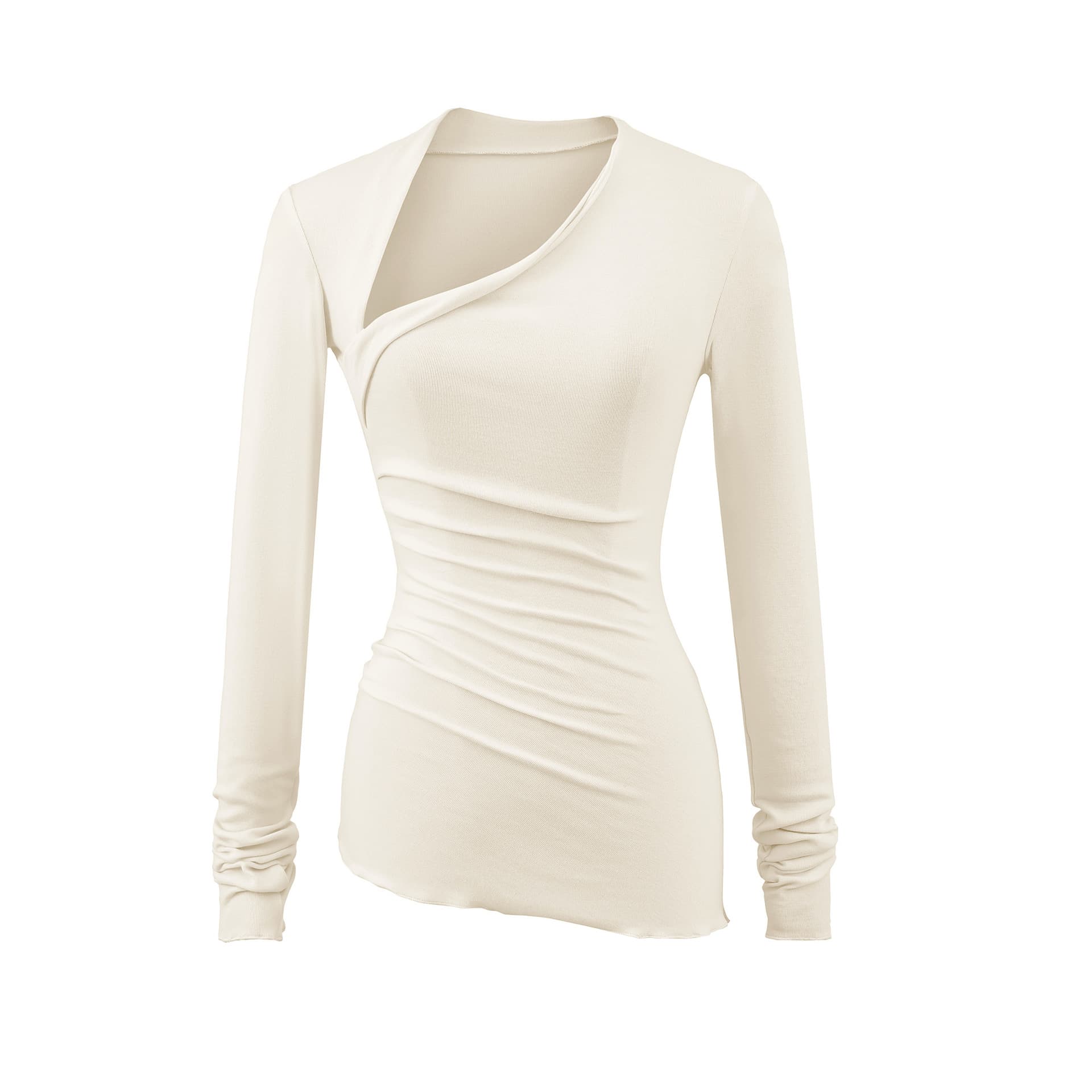 Womens Casual Solid-Color Long-Sleeve T-Shirt 5