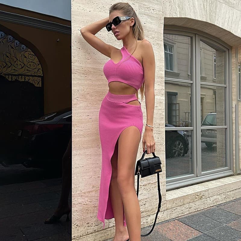 Womens Slit Asymmetrical Suit 2