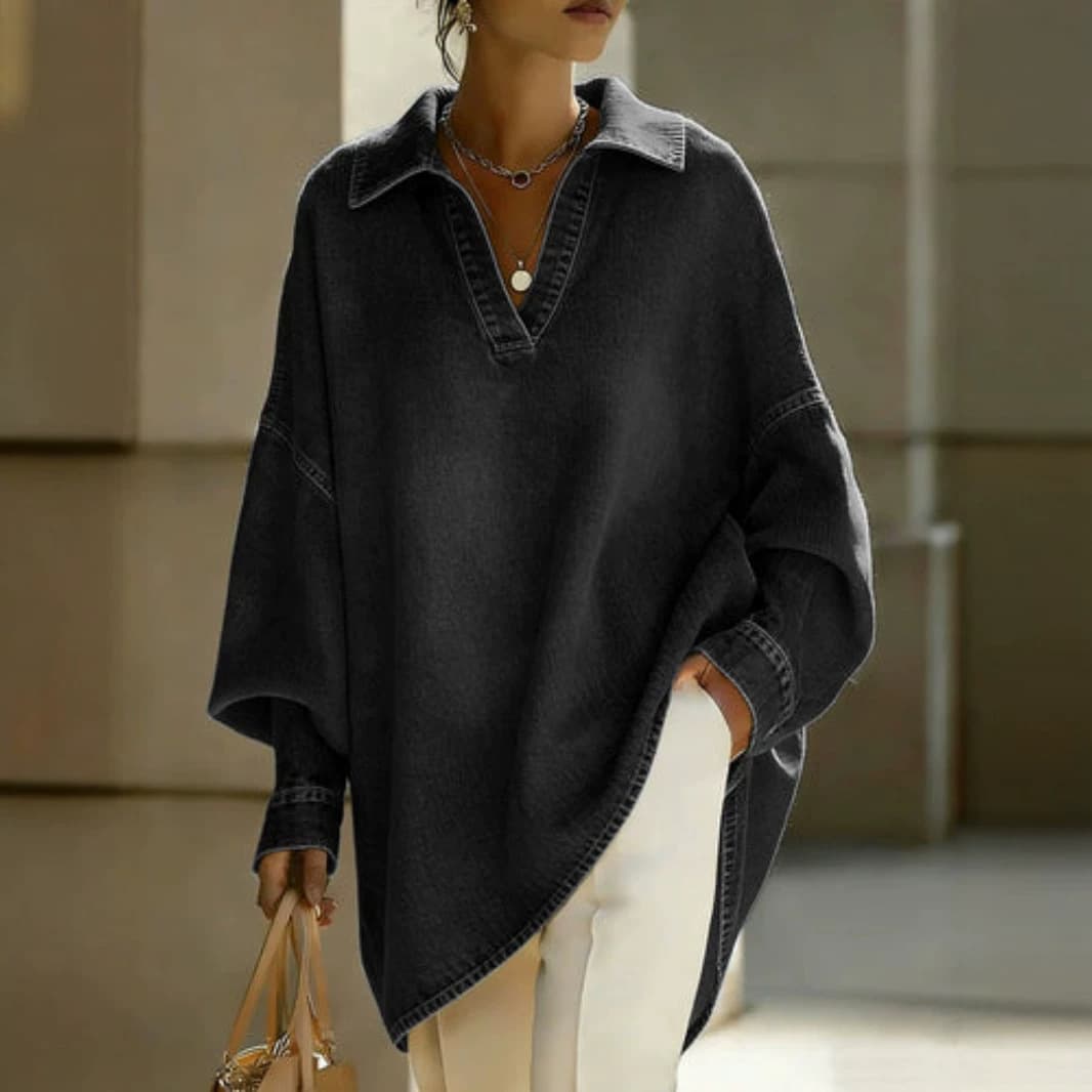 Women's Loose-fitting Casual Denim Shirt For Commuting 2
