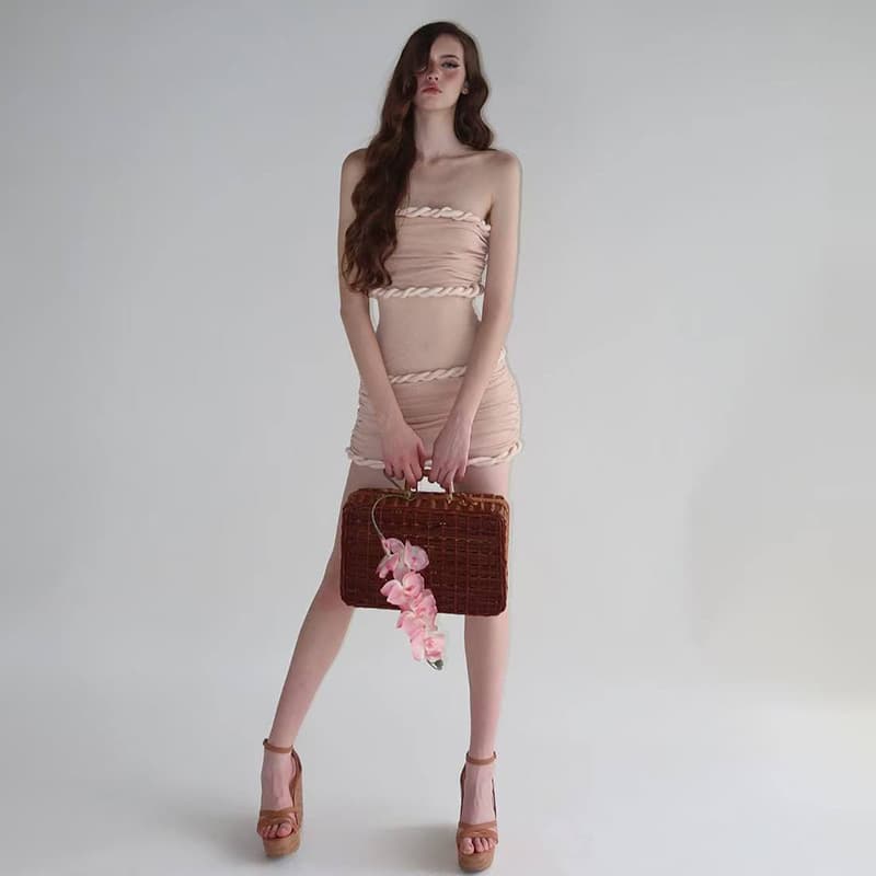 Fitted-waist Sleeveless Tube-top Sheath Mini Dress For Women 3