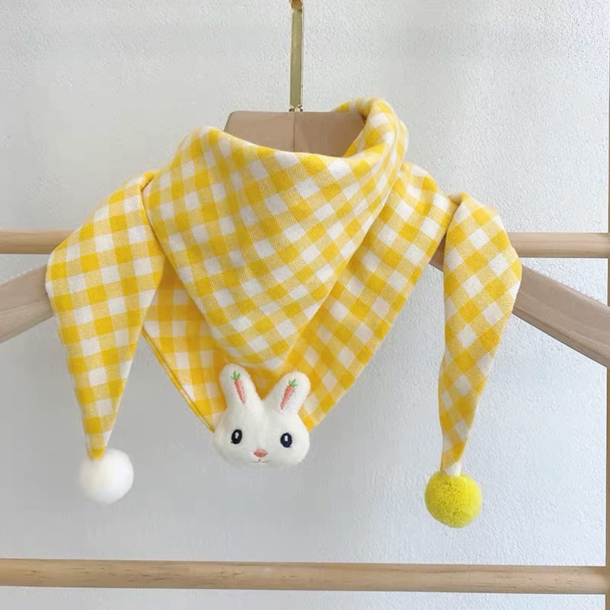 Korean-style Cotton-linen Plaid Childrens Scarf Versatile And Easy To Match 7