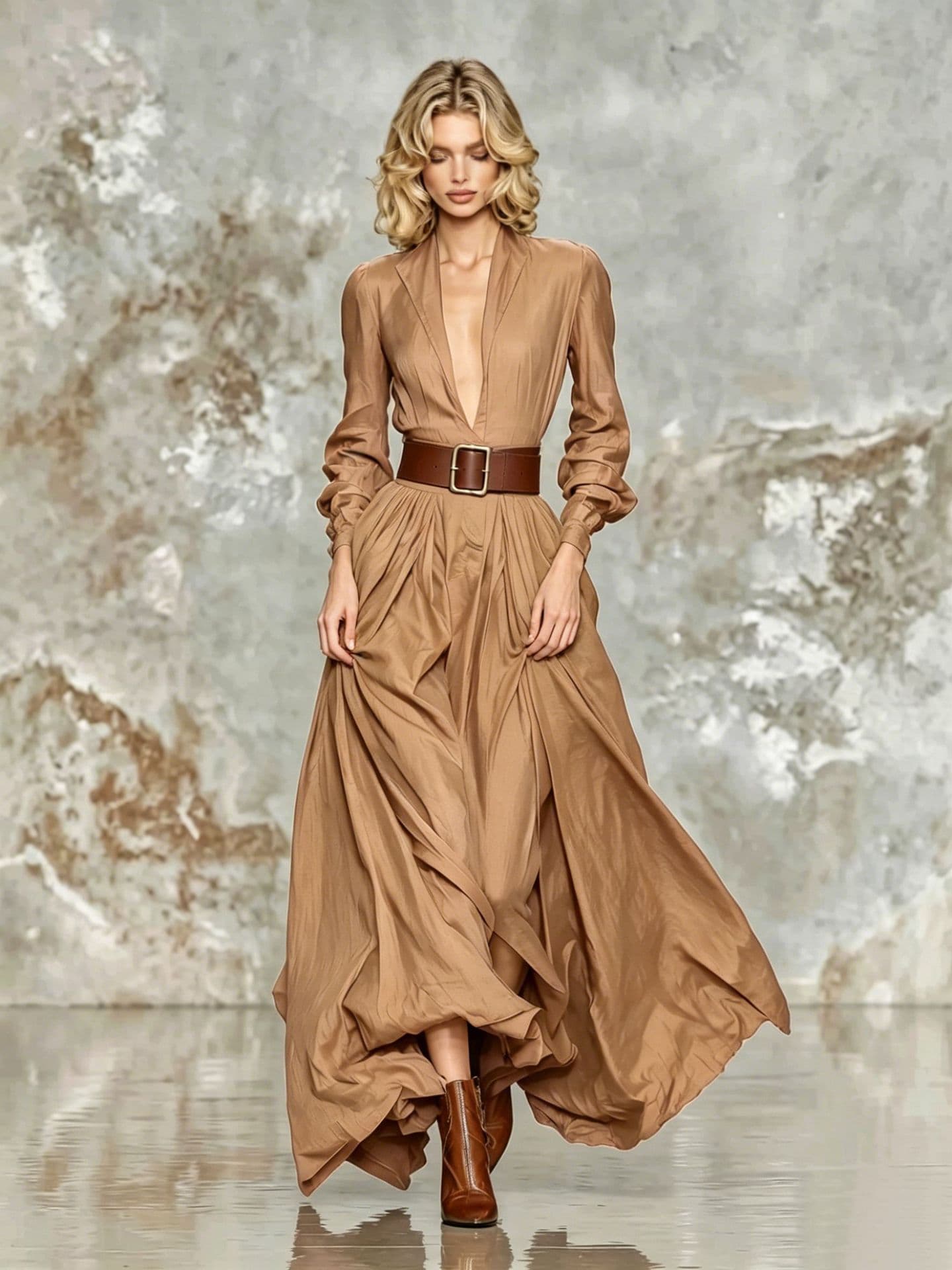 Long Skirt Waist-cinching Dress For Women 7