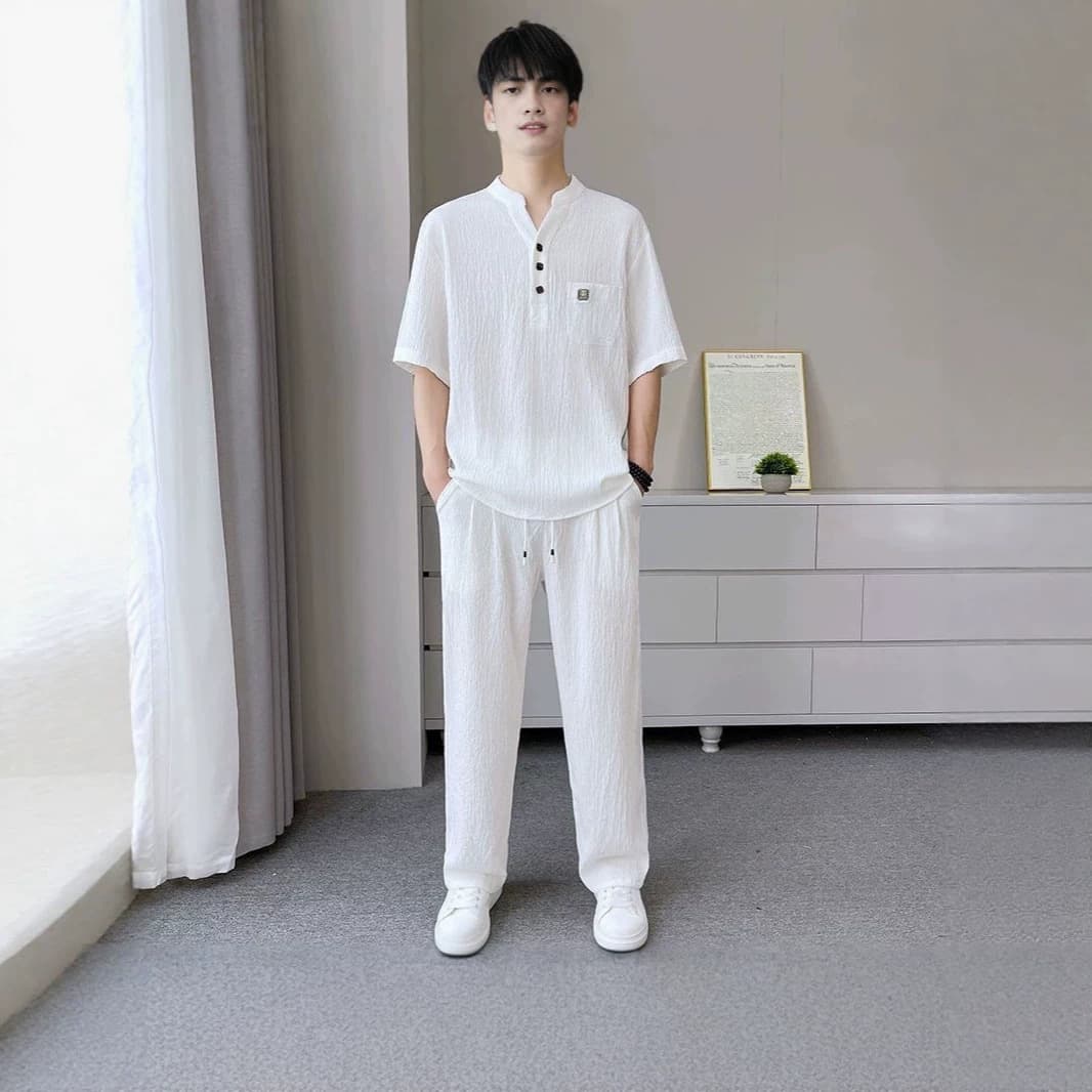 Mens Summer Lightweight Traditional ChineseStyle New Chinesetyle Set 6
