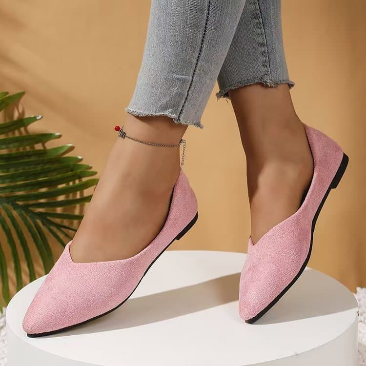Suede Flat Large-size Womens Shoes European And American Style Pointed-toe Flat Sole 11