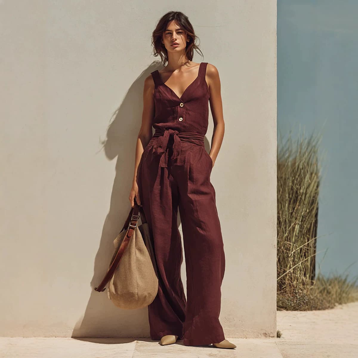 Loose-fitting Sleeveless Strap Jumpsuit 6