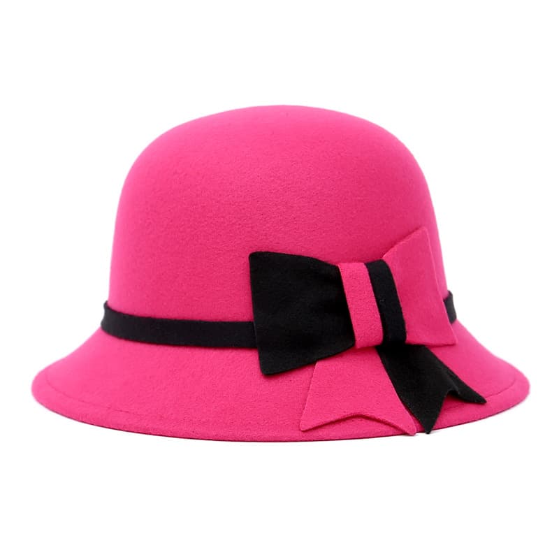Fashionable And Elegant Womens Bowler Hat With A Striped Bow 5