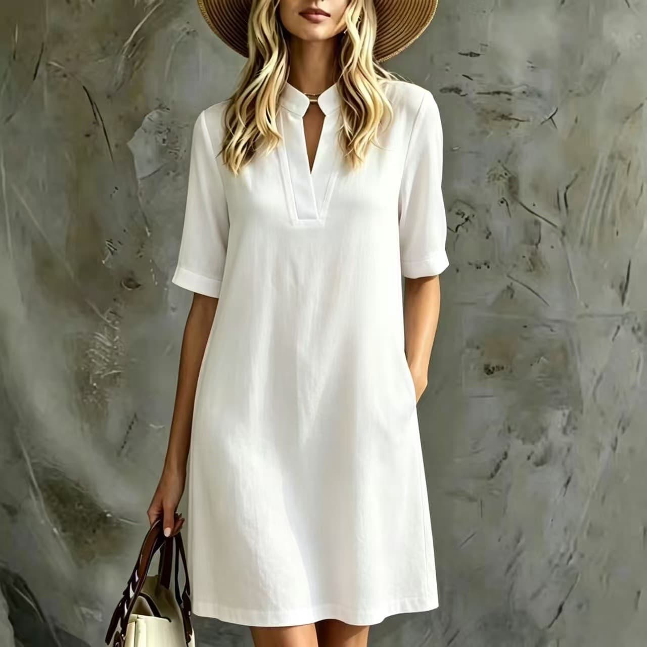 Elegant Straight-cut Womens Dress New Style 4