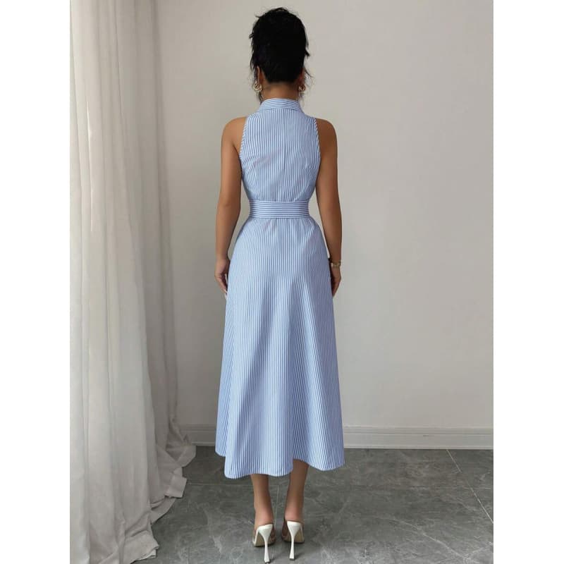 Elegant And Refined Casual Striped Dress For Women 10