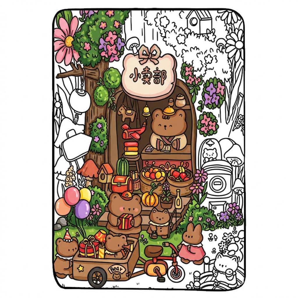 Childrens Drawing And Doodling Fleece Blanket 5