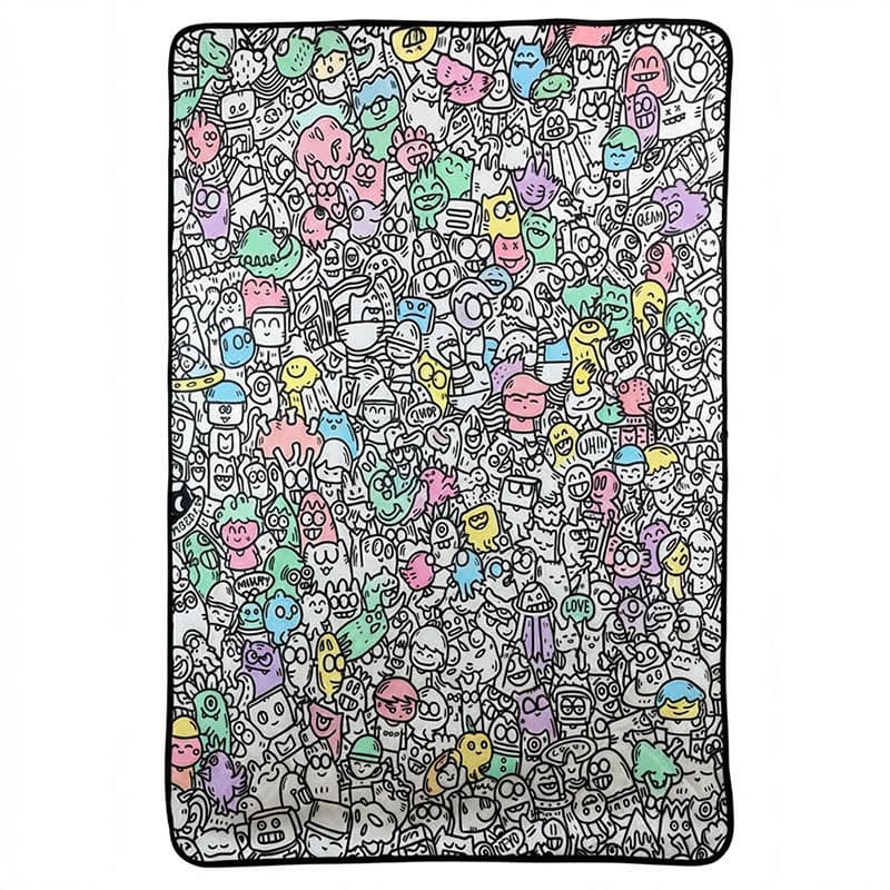Childrens Drawing And Doodling Fleece Blanket 8