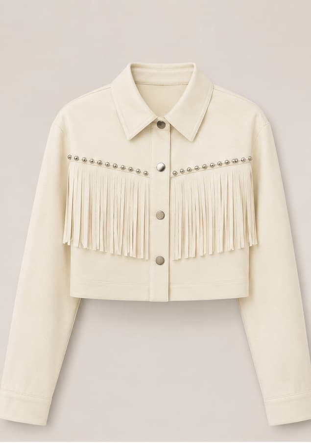 Fringe Faux Suede Short Womens Jacket 7