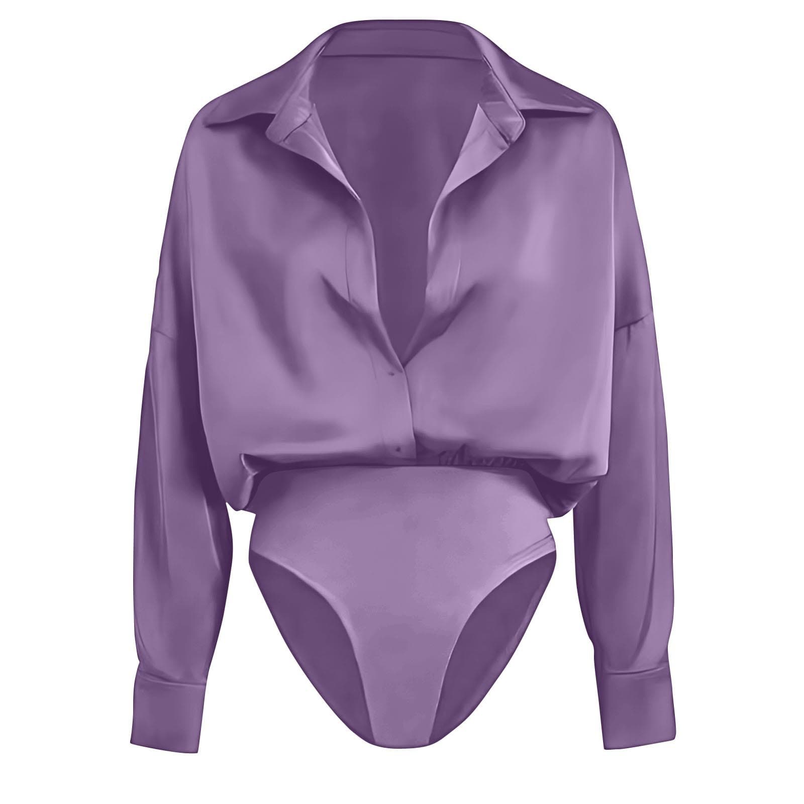 Womens Casual Long-sleeve Cardigan-button-up Shirt Top 7