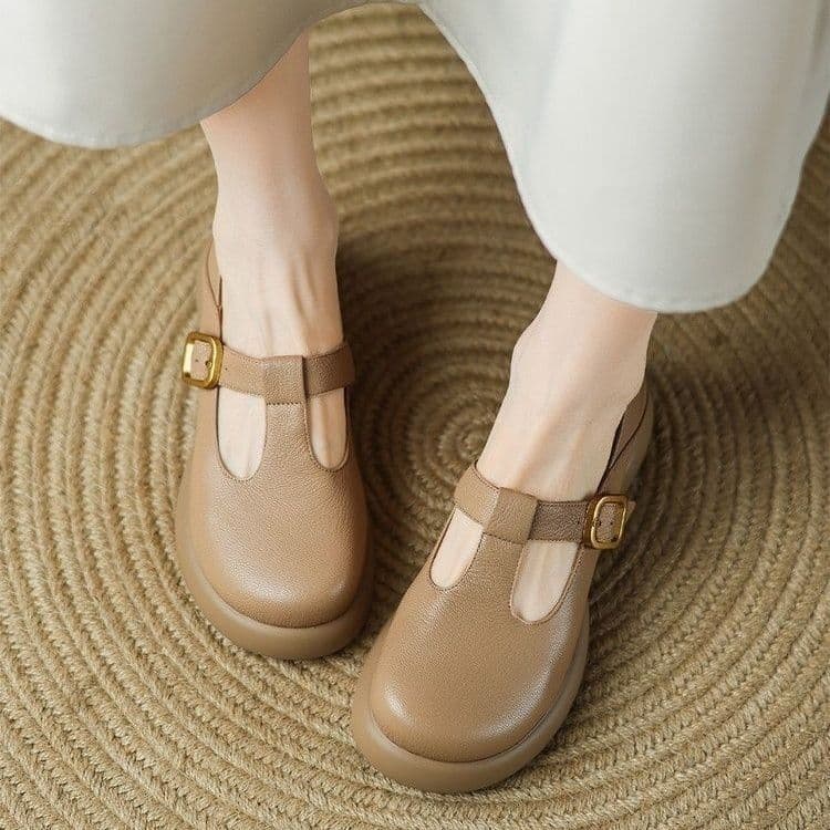 Springautumn Non-slip Leather Shoes Comfortable Mary Jane Shoes 3