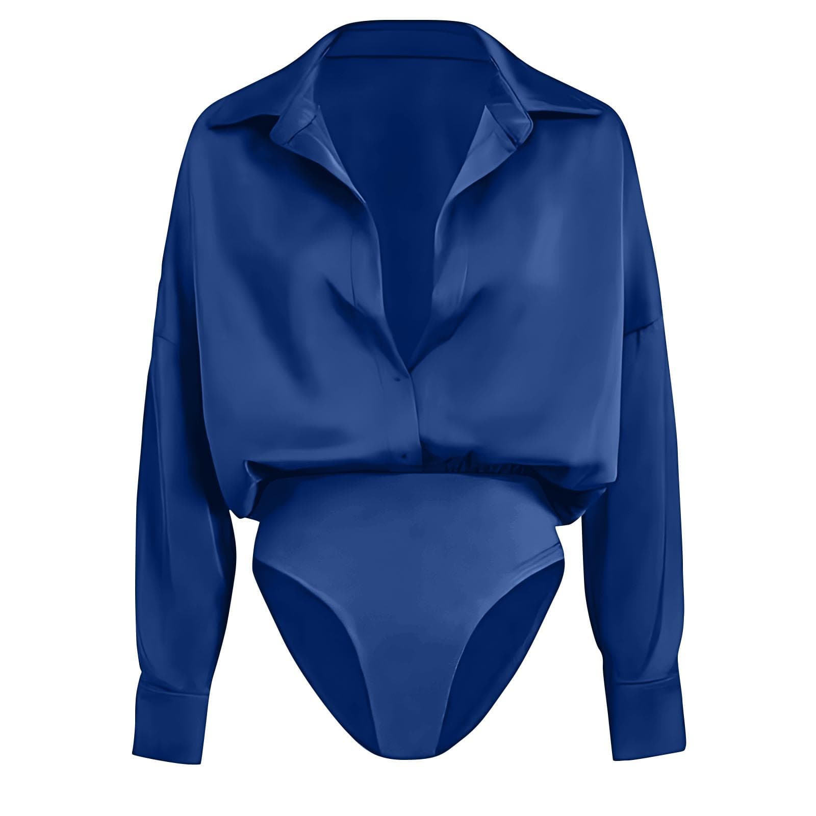 Womens Casual Long-sleeve Cardigan-button-up Shirt Top 9