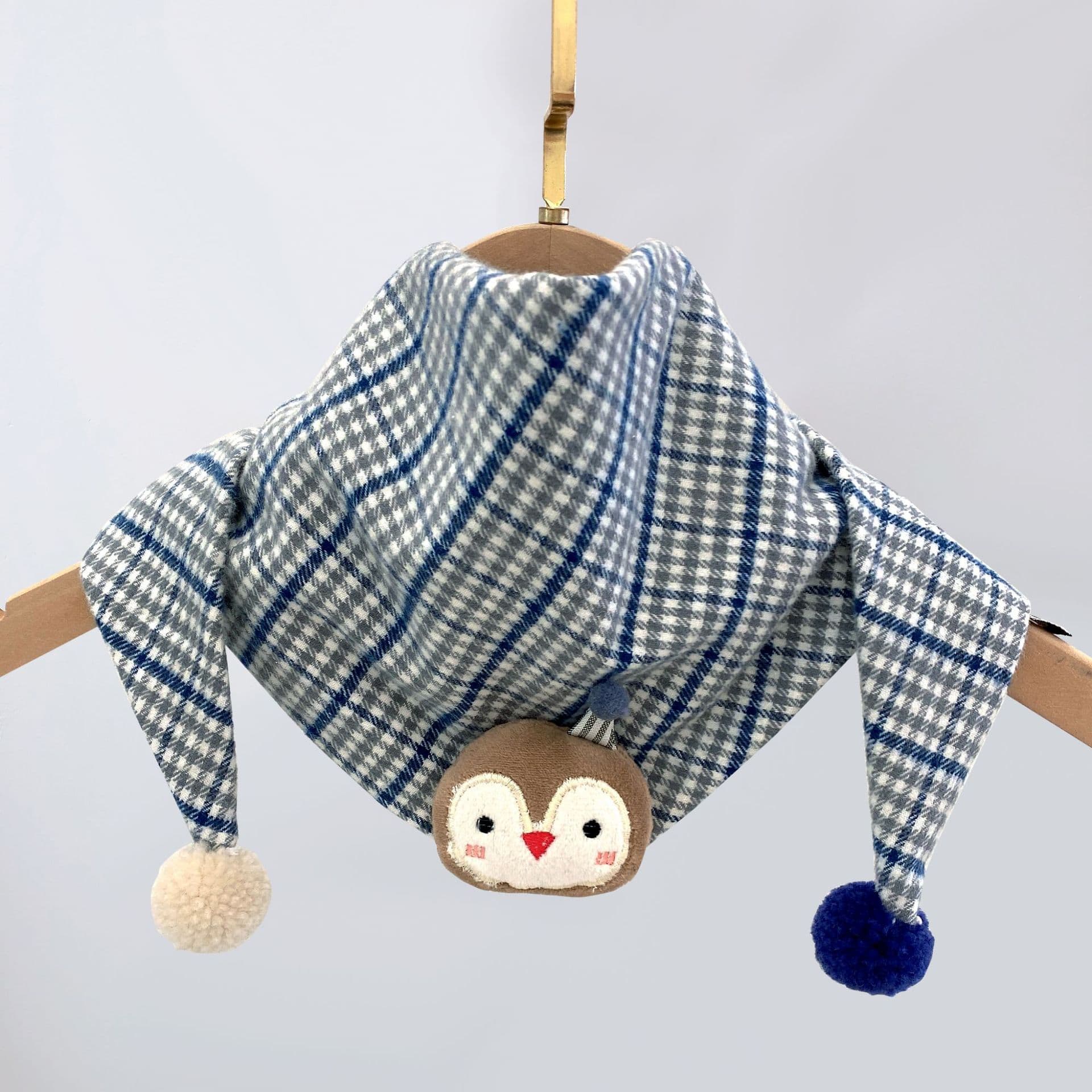 Korean-style Cotton-linen Plaid Childrens Scarf Versatile And Easy To Match 9
