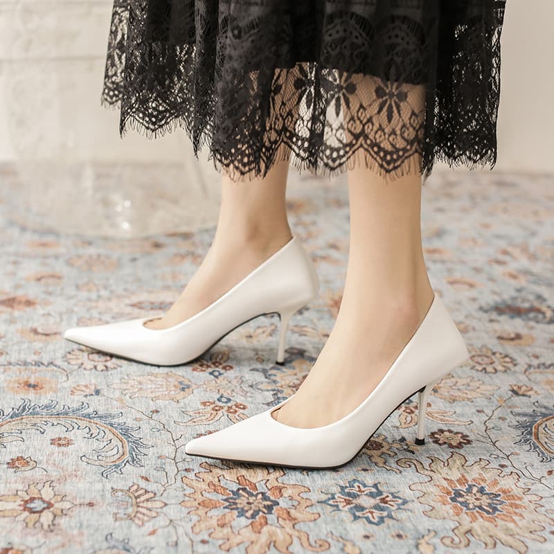Stiletto-heeled Pointed-toe Low-cut Professional Commute Pumps 9