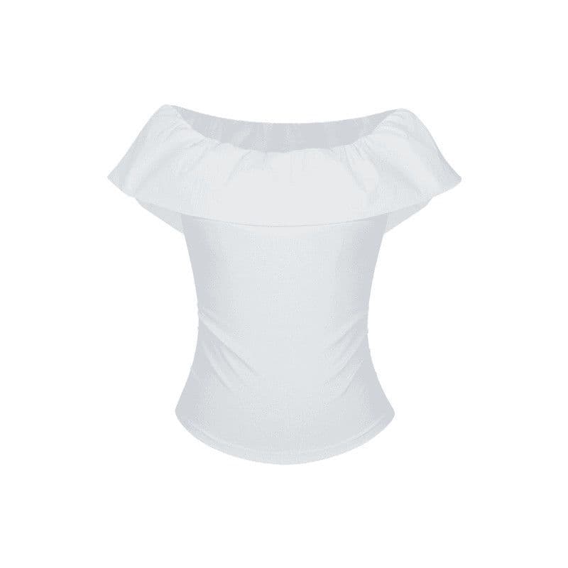 Stunning Pink Off-shoulder Top With A Boat Neckline And Ruffled Short Sleeves 2