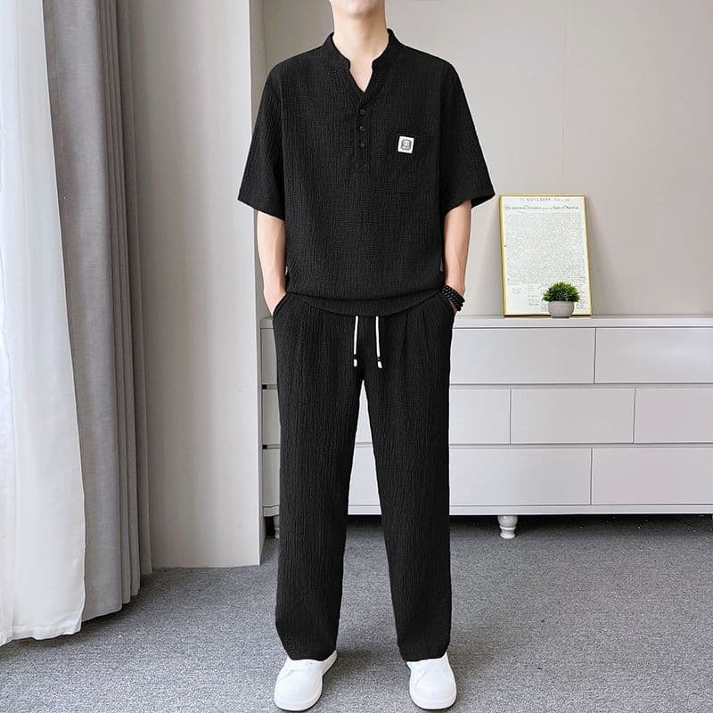 Mens Summer Lightweight Traditional ChineseStyle New Chinesetyle Set 3