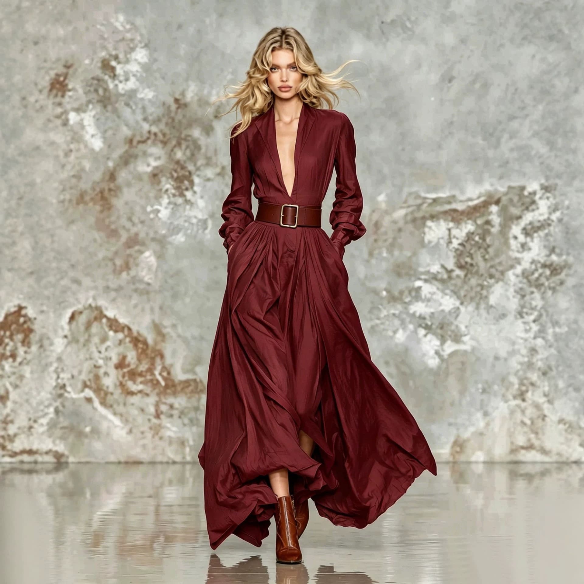 Long Skirt Waist-cinching Dress For Women 5