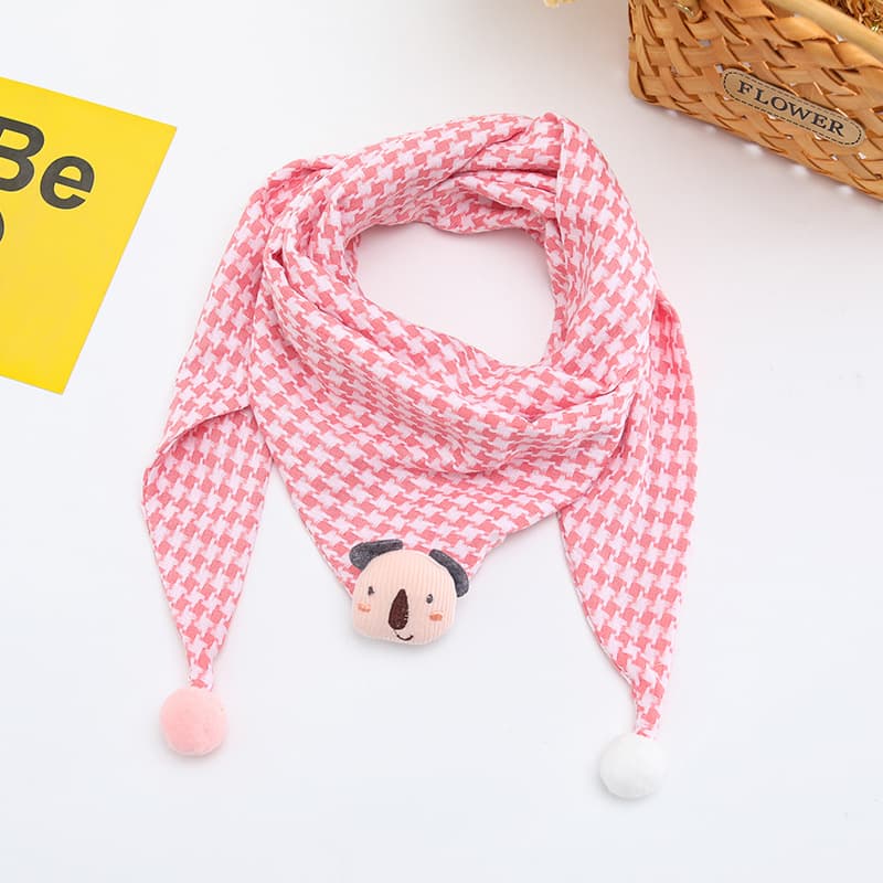 Korean-style Cotton-linen Plaid Childrens Scarf Versatile And Easy To Match 25