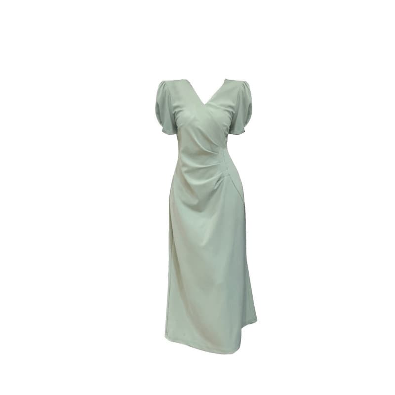 Summer New Arrival Pleated Design Slimming Dress 4