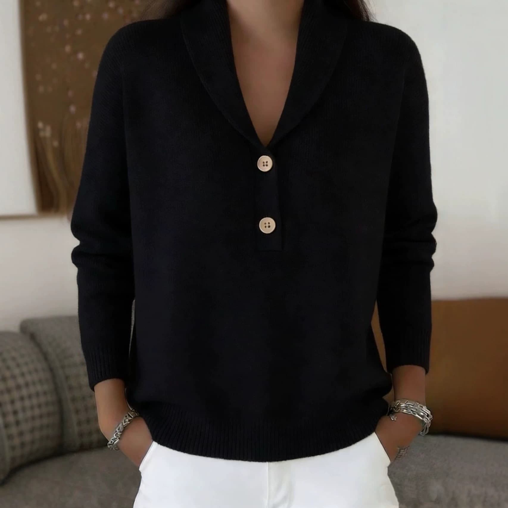 New Fallwinter Solid-color Polo-neck Casual Chic Womens Wear 7