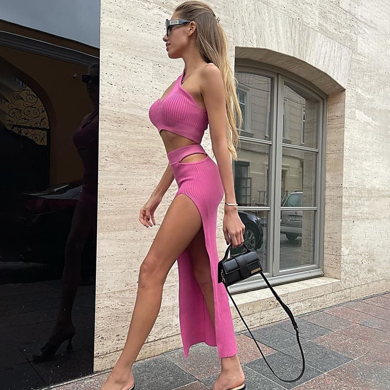 Womens Slit Asymmetrical Suit 4