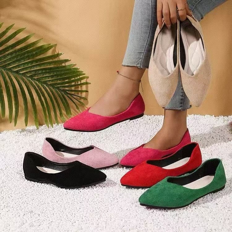 Suede Flat Large-size Womens Shoes European And American Style Pointed-toe Flat Sole 5