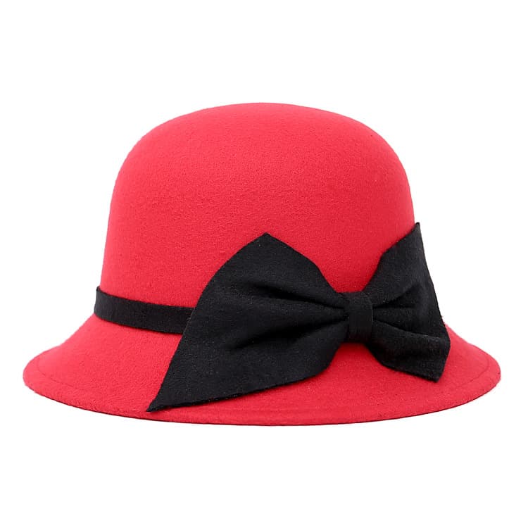 Fashionable And Elegant Womens Bowler Hat With A Striped Bow 2