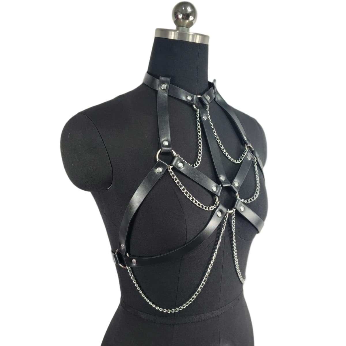 Women's Fashion Leather Strap With Chain Performance Costumes Accessories 4