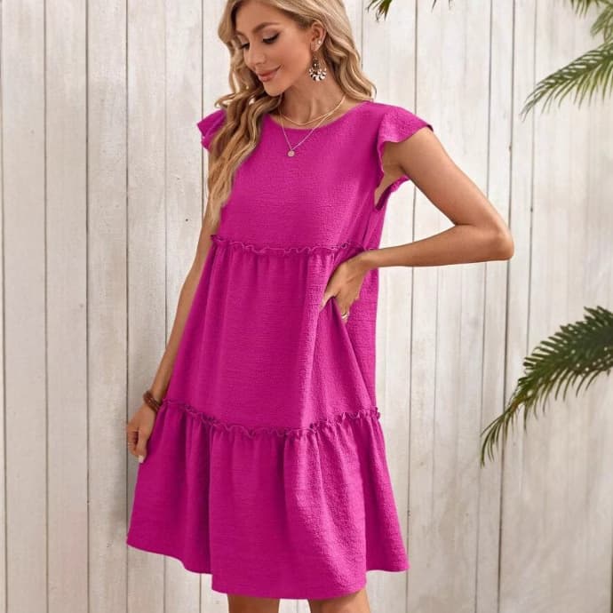 European And American-style Fashionable Thin Breathable Round-neck Sleeveless Dress 3