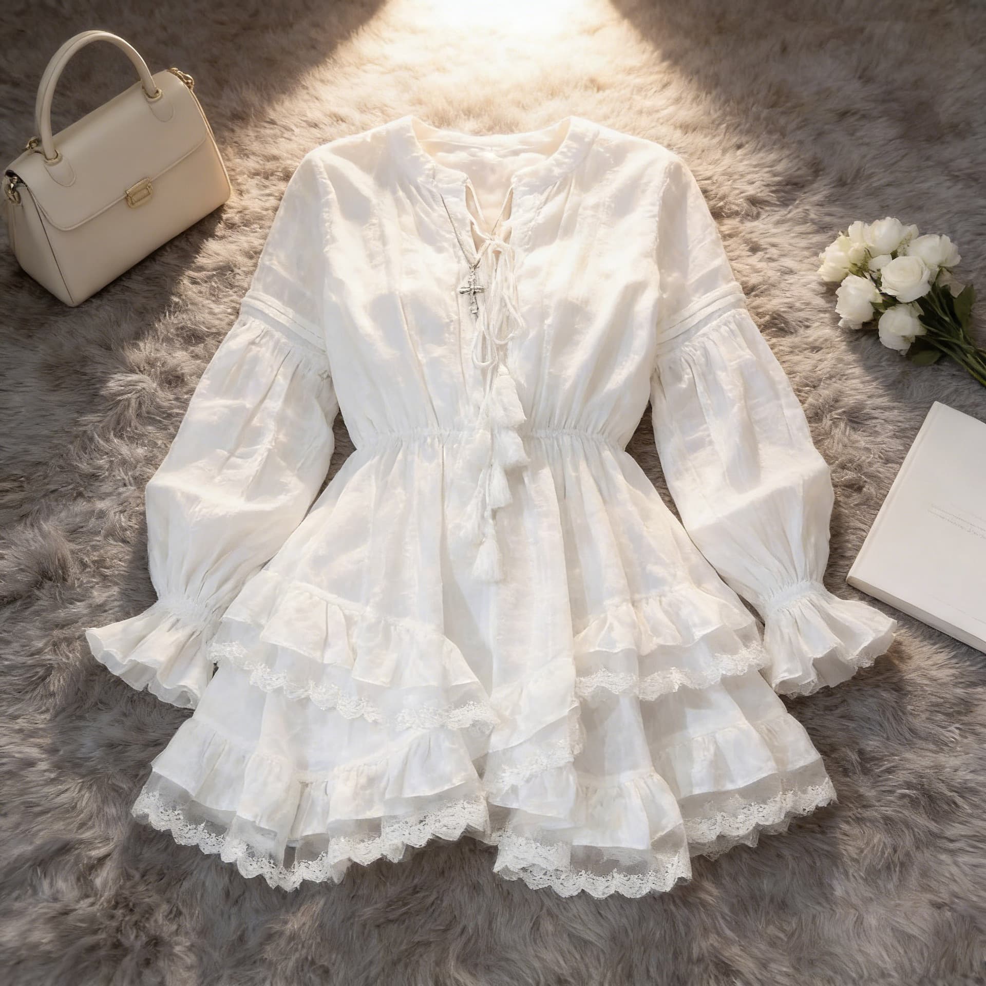 French-style Vacation Chic Sweet Lace Dress For Women 6