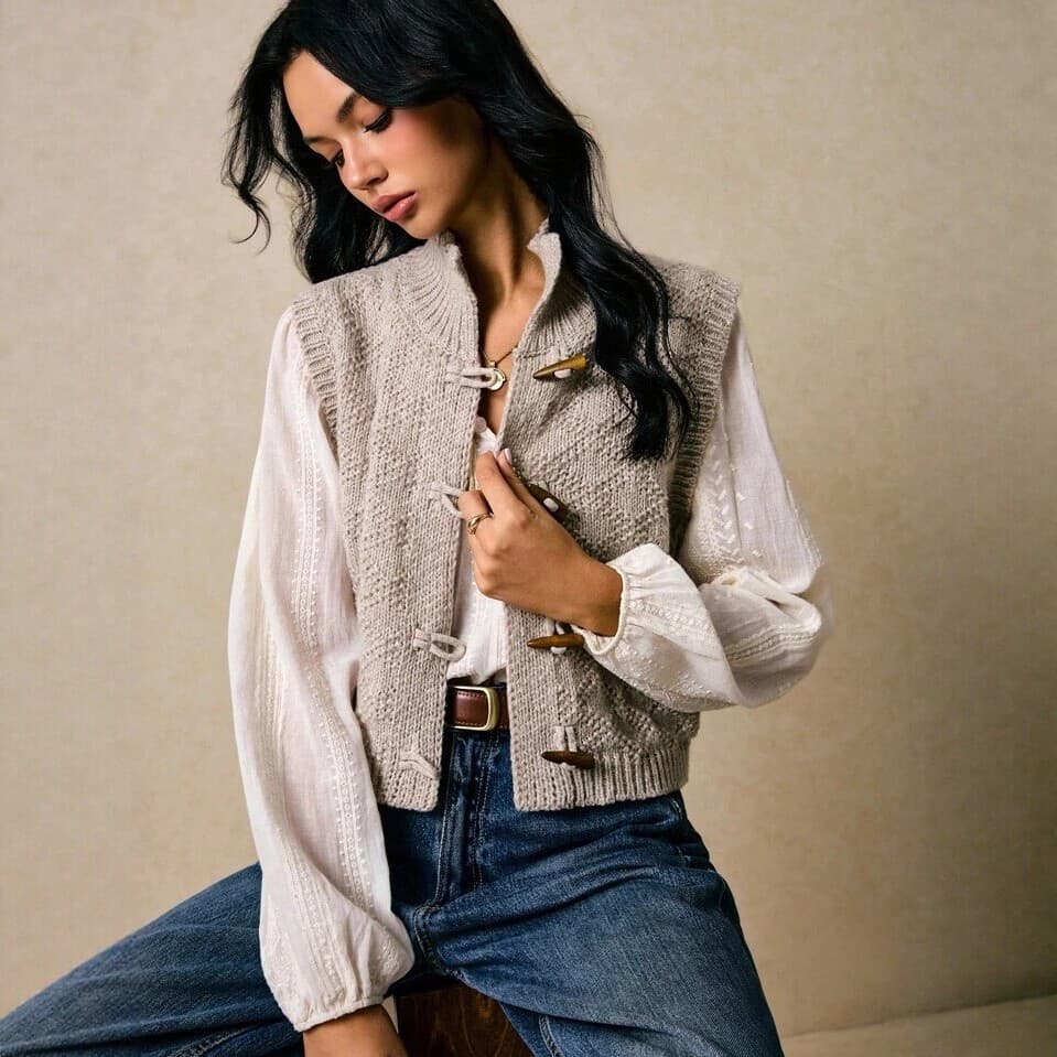 Womens Fashionable And Versatile Knitted Cardigan Coat 5