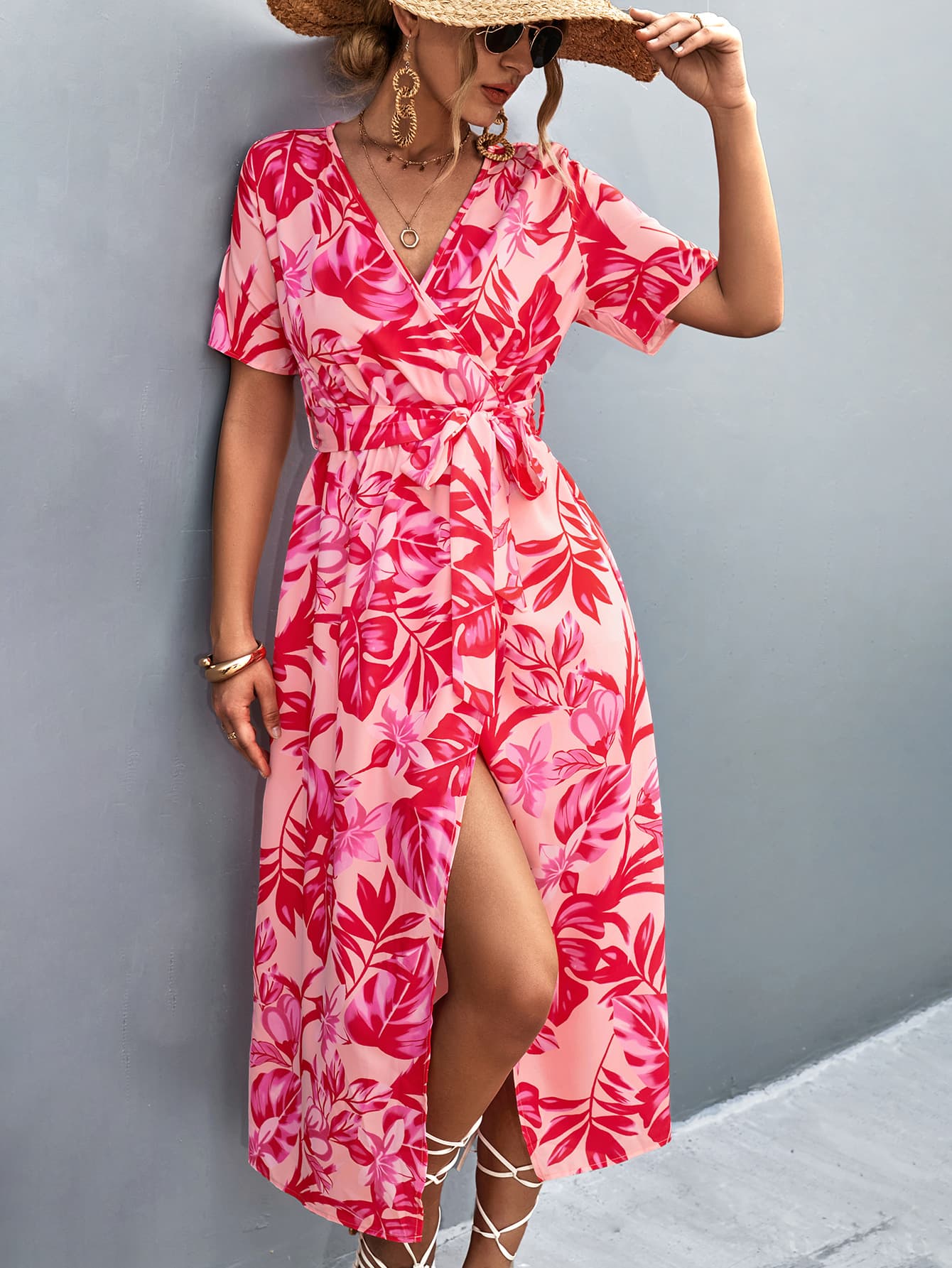 European And American Womens Cross-printed Dress 2