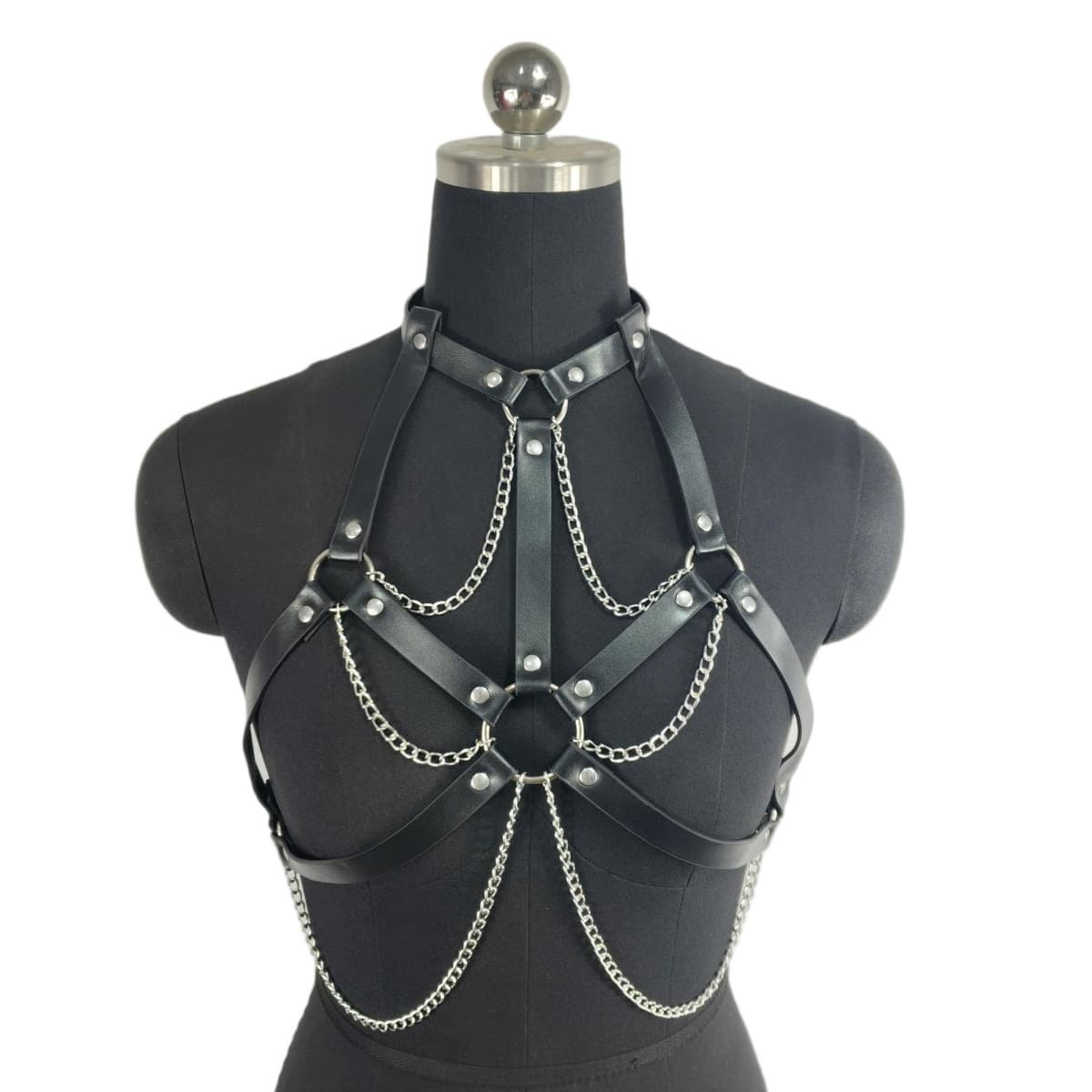 Women's Fashion Leather Strap With Chain Performance Costumes Accessories 5