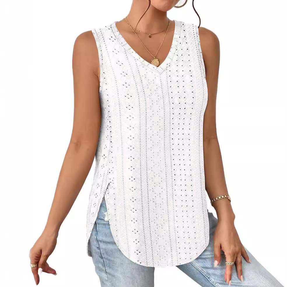 V-neck Vest Hole Hollow-out Sleeveless Top 6