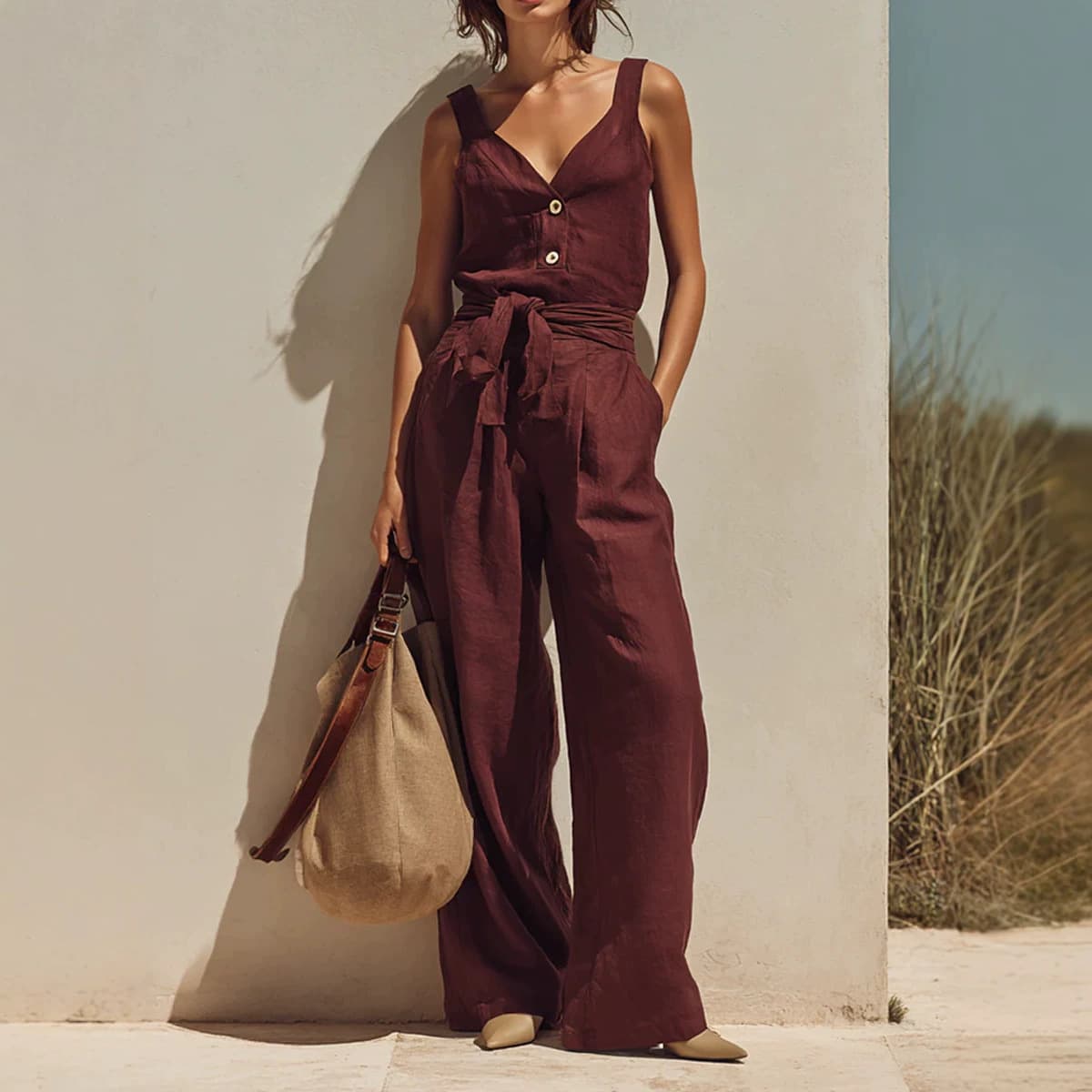 Loose-fitting Sleeveless Strap Jumpsuit 3