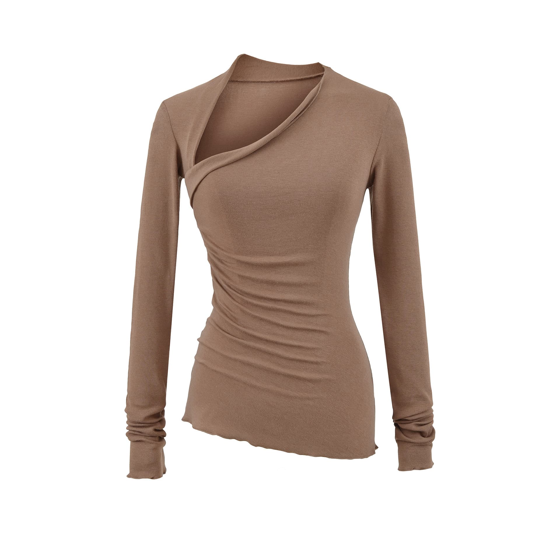 Womens Casual Solid-Color Long-Sleeve T-Shirt 3