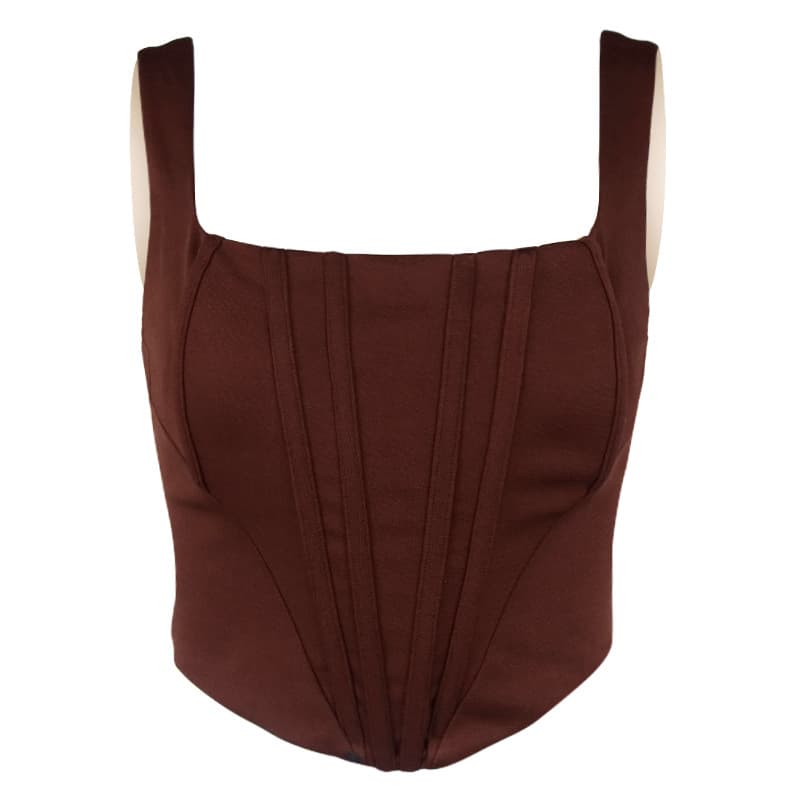 Fishbone Square-neck Cropped Camisole For Women 7