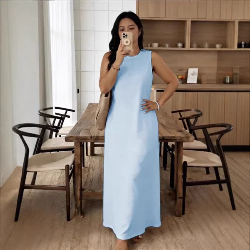 Womens Sleeveless Tank Top Pencil Long Dress 5