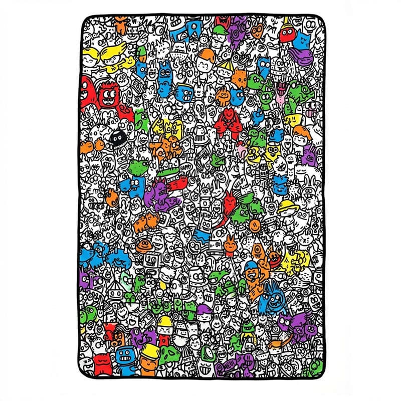 Childrens Drawing And Doodling Fleece Blanket 7