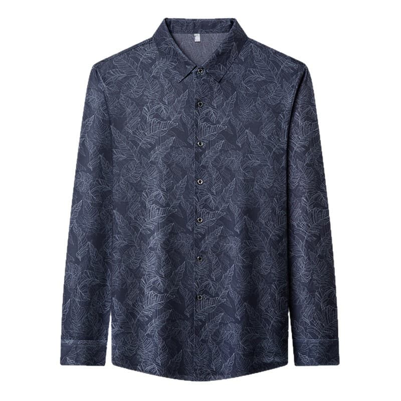 Mens Wrinkle-Resistant Ice-Silk Casual Shirt 6