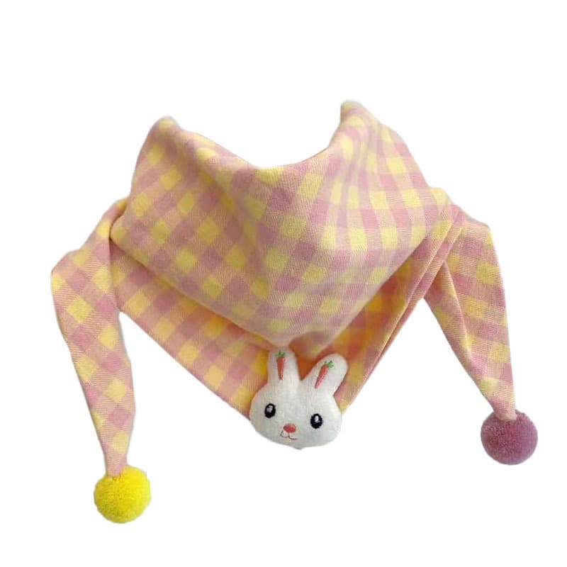 Korean-style Cotton-linen Plaid Childrens Scarf Versatile And Easy To Match 27